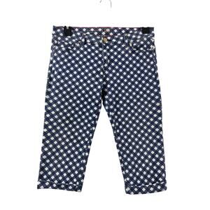 Kate Spade Perry Street Blue White Jeans 29 Capris Checks